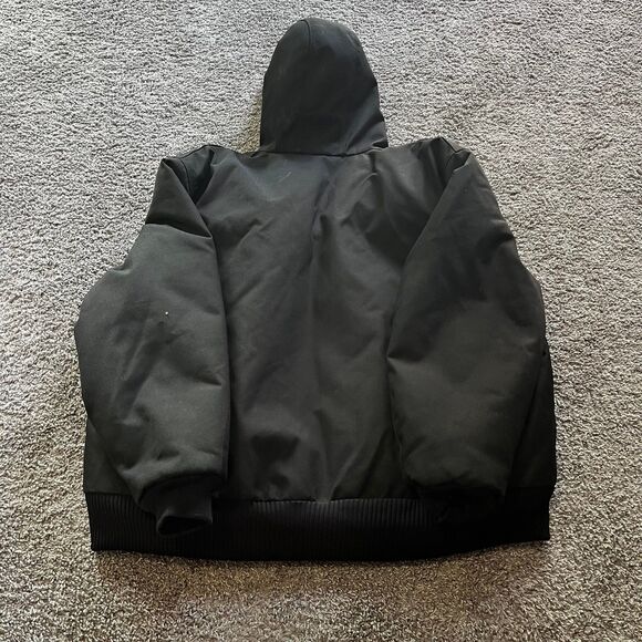 Carhartt J133 Insulated Jacket Full Zip Quilted Hooded Black Mens Size XL - Picture 2 of 8
